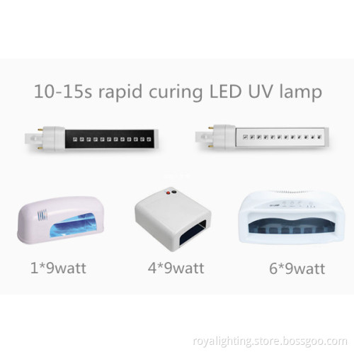 Professional nail lamp 9w 395nm g23 uv led gel lamp for 36watt nail dryer machine